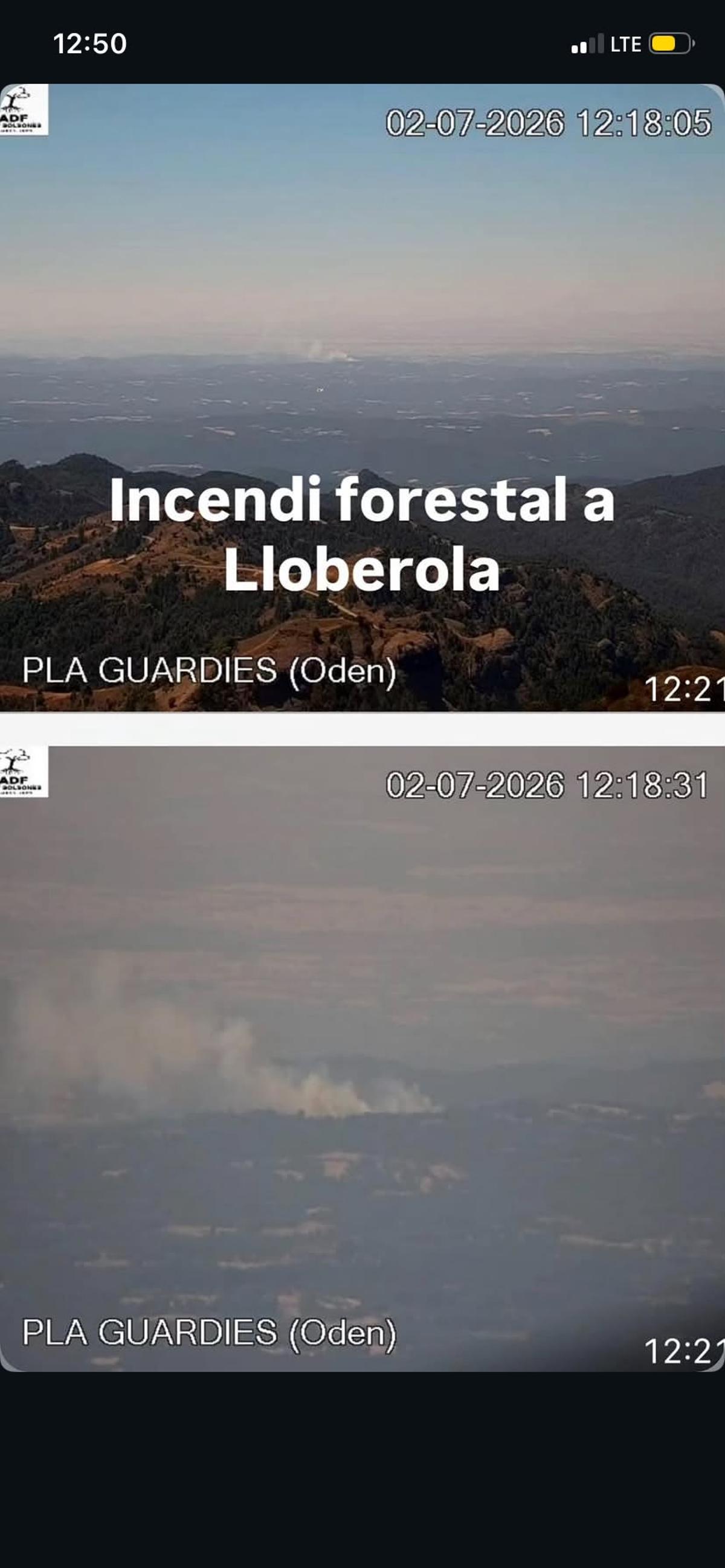 Imatge del foc d'una webcam