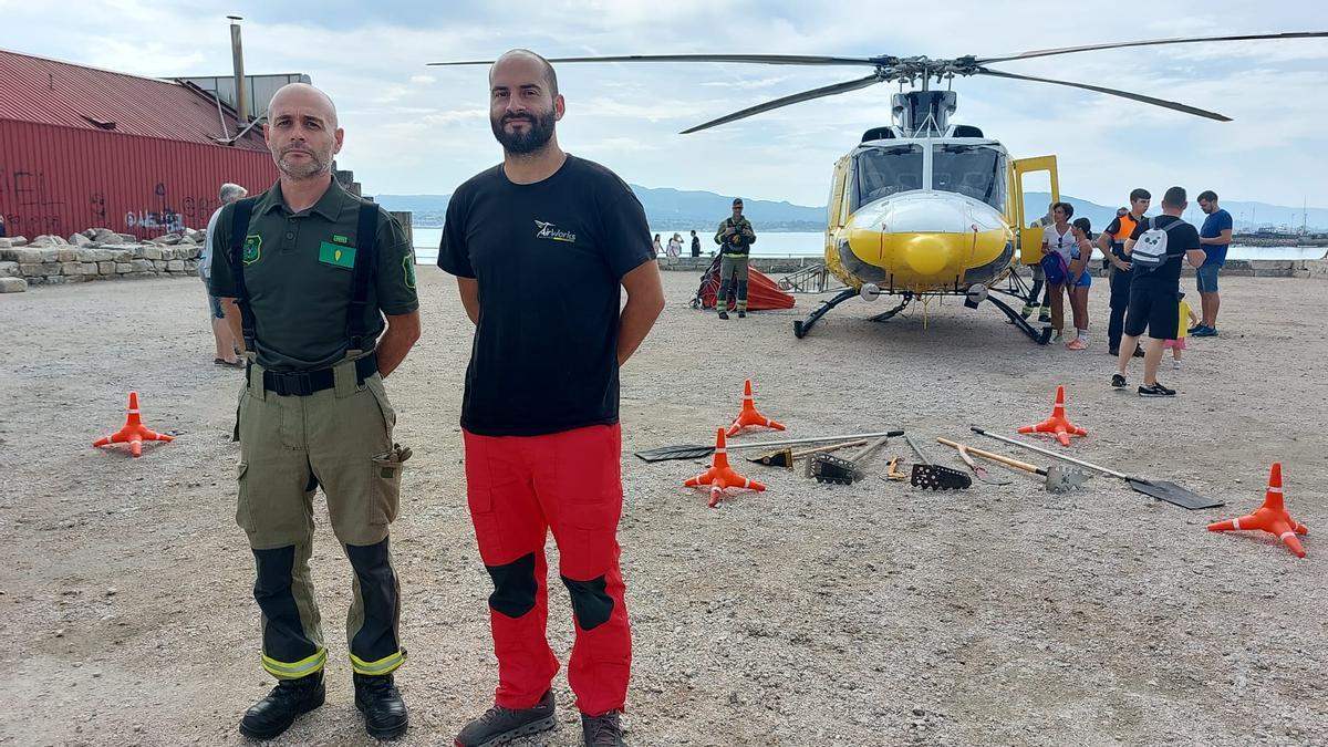 Alfredo Couceiro y el piloto Javier Colinas