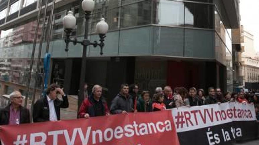 Una de las protestas celebradas en Alicante por el cierre de RTVV.