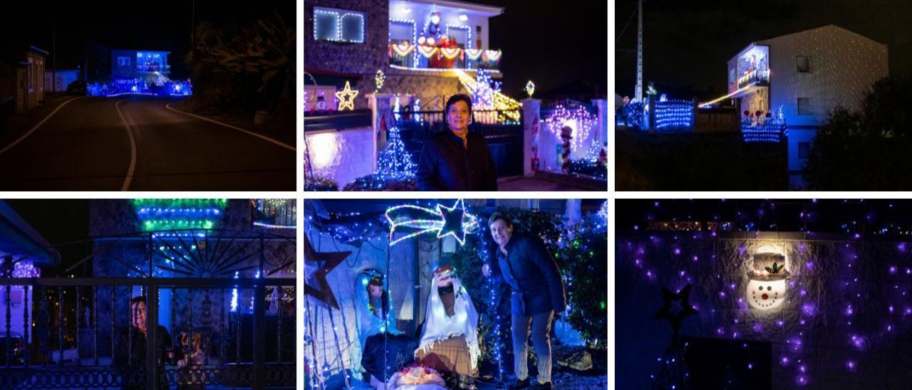 La casa iluminada de Maricarmen está en la carretera de Santa Mariña. // BRAIS LORENZO