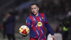 Claudia Pina Medina of FC Barcelona looks on during the Spanish Cup, Copa de la Reina, football match Semifinal First Leg played between FC Badalona Women and FC Barcelona at Estadi Municipal de Badalona on March 12, 2026 in Badalona, Spain. AFP7 12/03/2026 ONLY FOR USE IN SPAIN