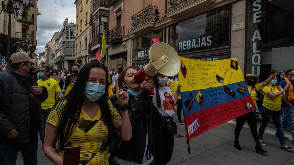 Un momento de la manifestación de hoy.