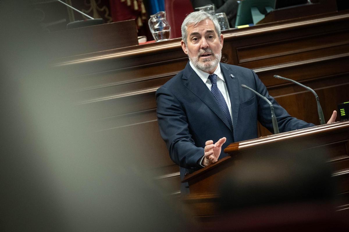 Fernando Clavijo, durante su intervención en el Debate del estado de la nacionalidad.