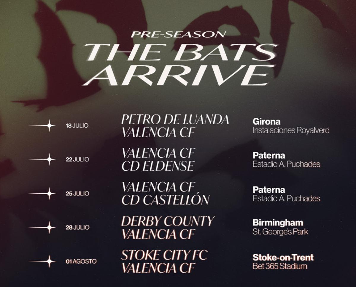 Calendario de pretemporada del Valencia CF