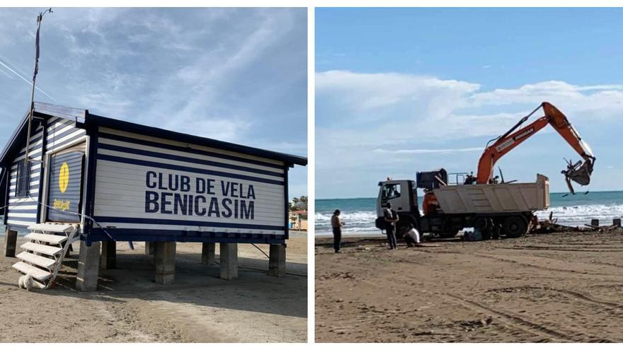 Derriban la caseta del club de vela de Benicàssim tras 20 años de historia