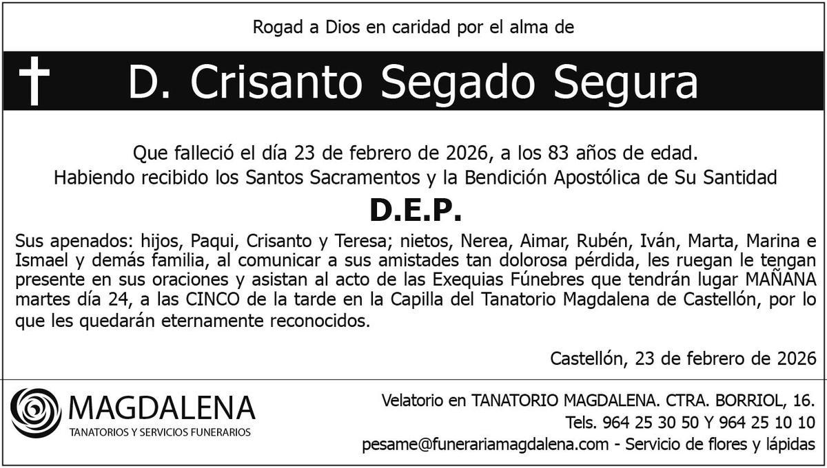 D. Crisanto Segado Segura