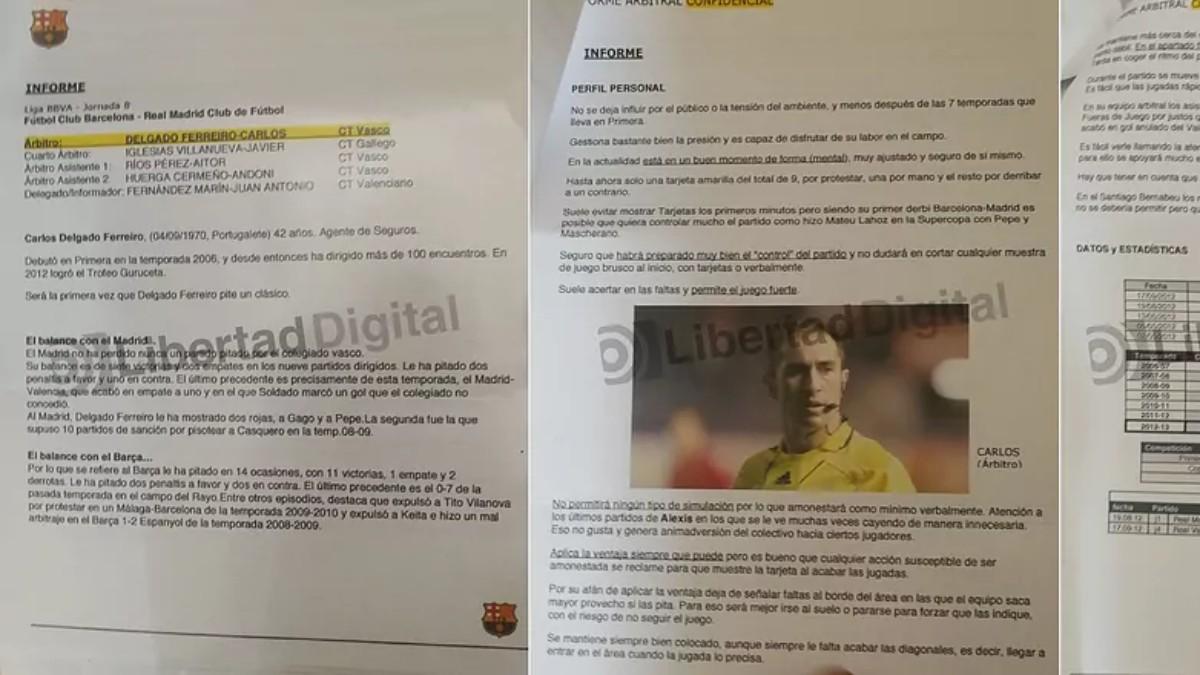 El informe de Negreira para el Barça de Delgado Ferreiro para un clásico