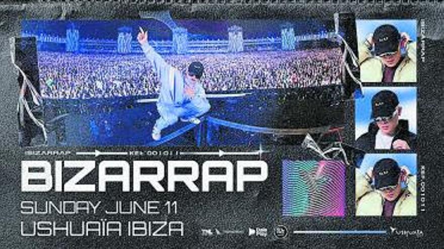 Cartel promocional de Bizarrap en Ushuaïa Ibiza.
