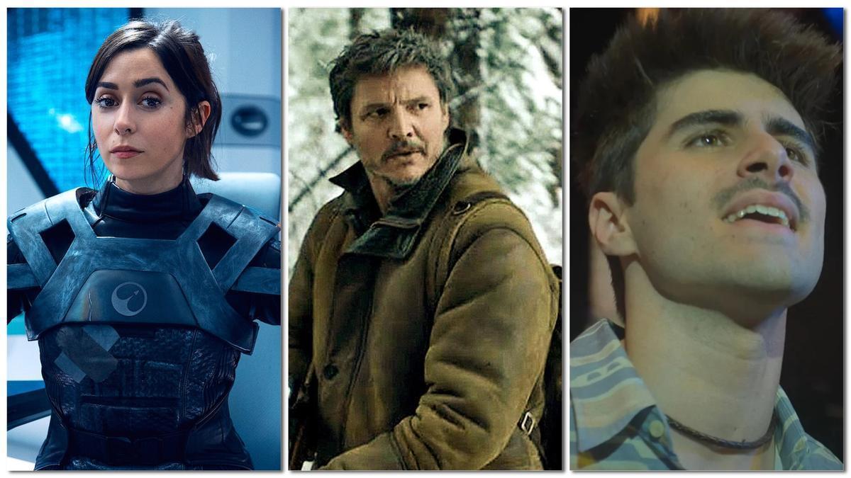 Cristin Milioti en 'Black Mirror', Pedro Pascal en 'The last of us' y Martin Urrutia en 'Mariliendre'.