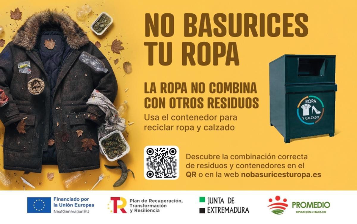 Cartel de la campaña 'No basurices tu ropa'.