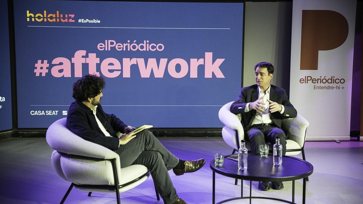 Francesc Rubiralta, ayer, durante el ’afterwork’ organizado por EL PERIÓDICO, del grupo Prensa Ibérica, en el que el presidente del Grupo Celsa dio cuenta de los retos de futuro de la compañía.