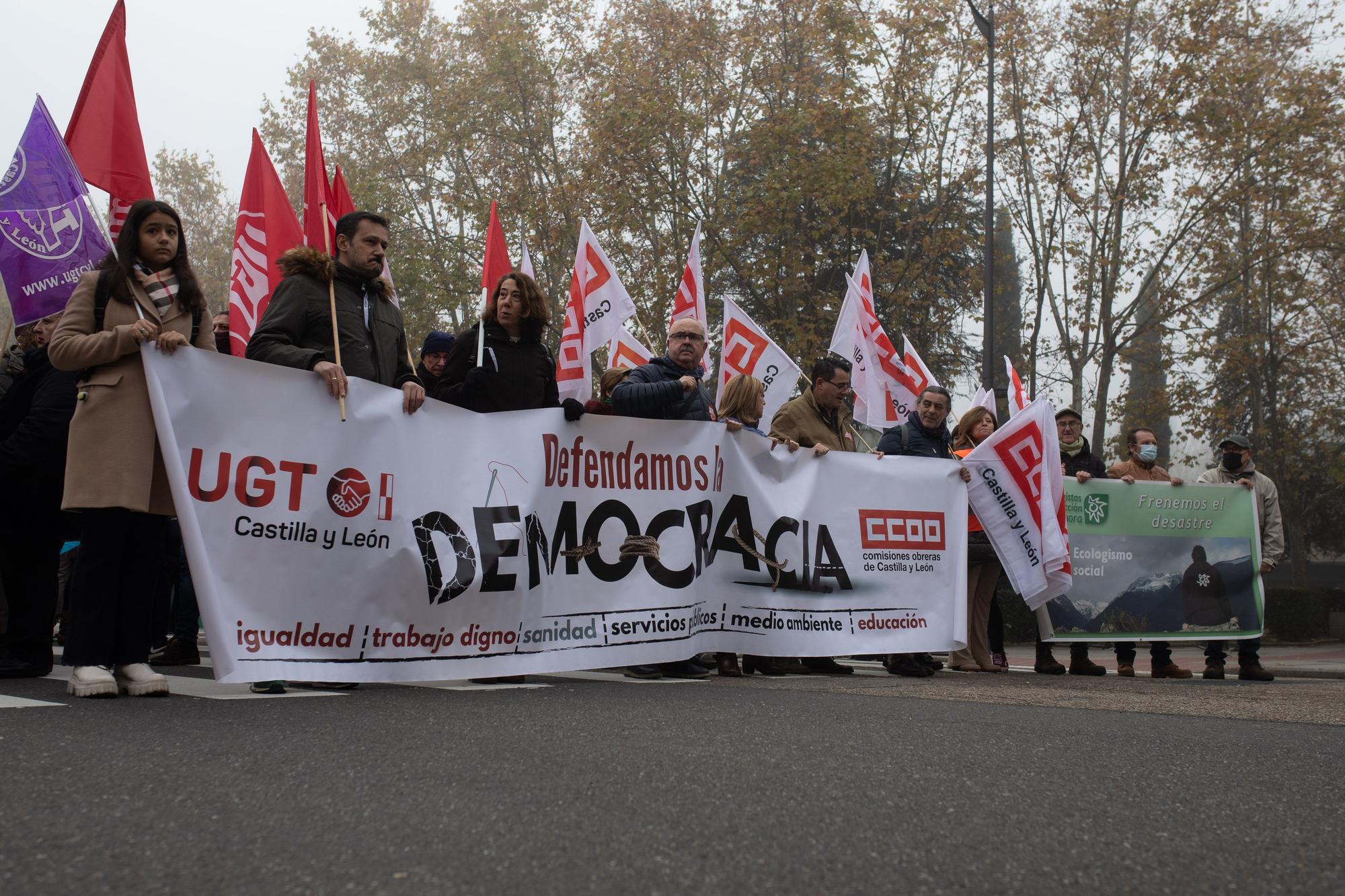 Manifestación de sindicatos en Zamora