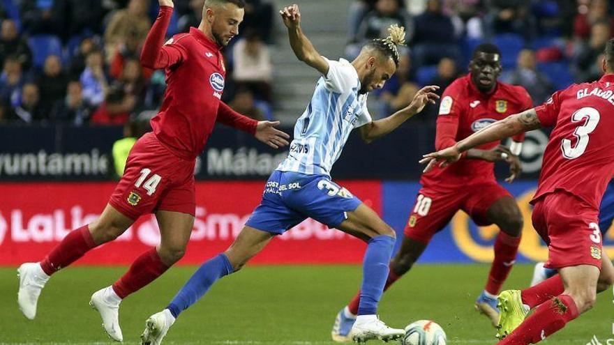 Hicham, que fue el mejor malaguista en el partido del domingo frente al Fuenlabrada, es uno de los muchos ejemplos de canteranos malaguistas que están dando la talla.