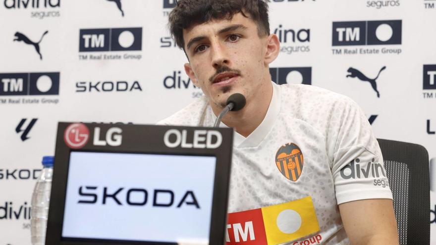 Diego López en la sala de prensa de la Ciudad Deportiva de Paterna. | J.M.LÓPEZ