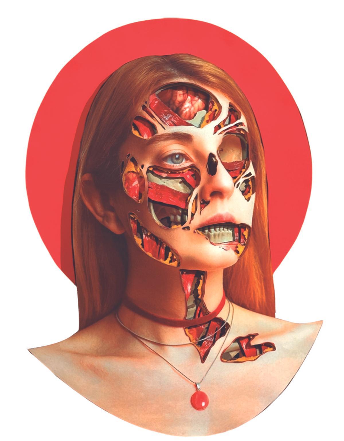 ‘El cuerpo que habitamos’ de Miriam Eme, un collage fotográfico tridimensional sobre cartón pluma.