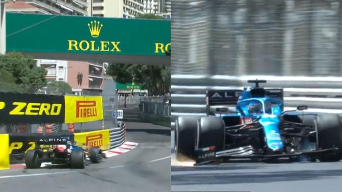 Alonso dio el primer susto en el GP de Mónaco