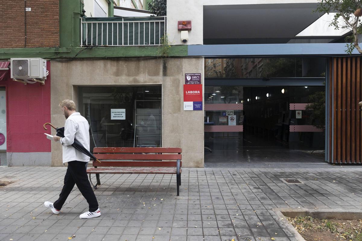 Oficina de Labora de València, en una imagen de archivo.