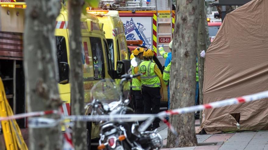 Derrumbe en un edificio de Madrid