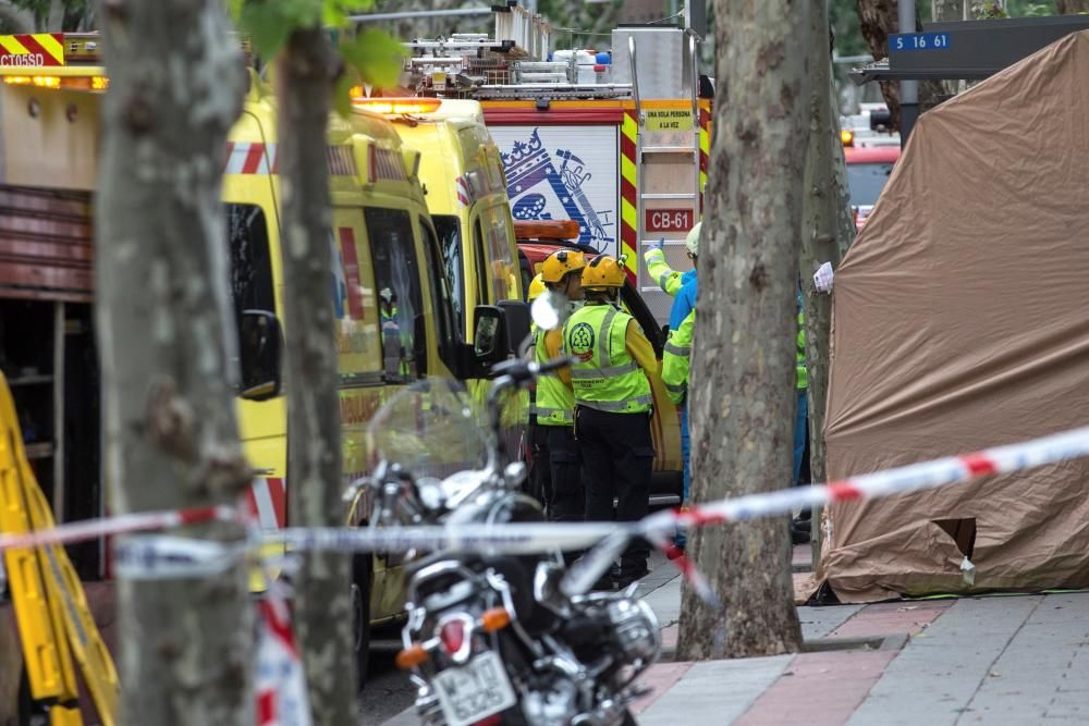 Derrumbe en un edificio de Madrid