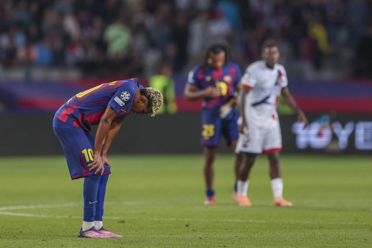 Lamine Yamal, al final del Barça-PSG de la Champions 2025/26