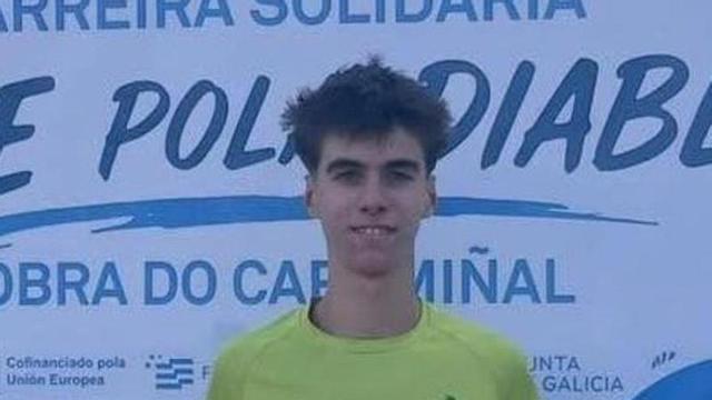 Brais Rey, en el podio de A Pobra. |