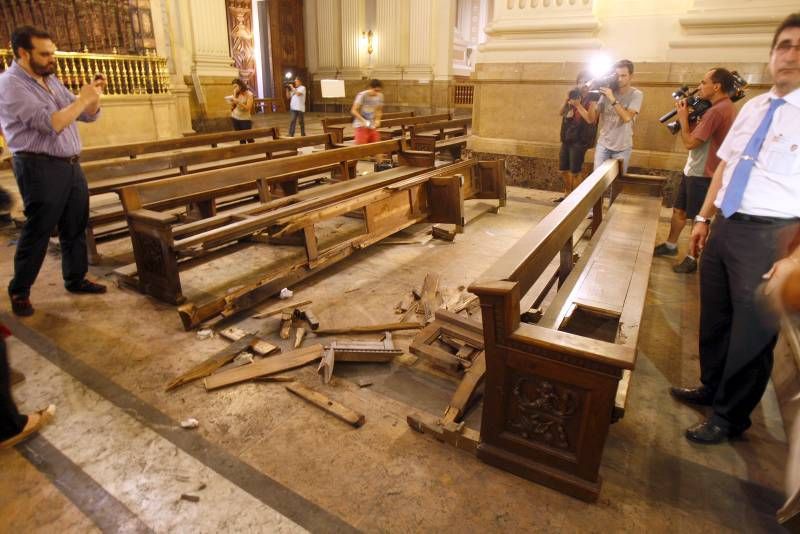 Fotogalería: Explosión en el interior de la basílica del Pilar