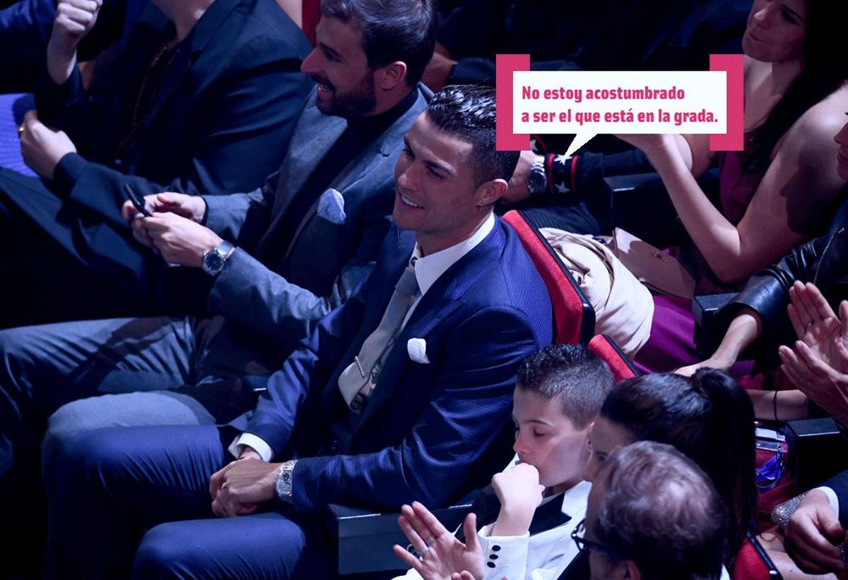 Cristiano Ronaldo, muy atento desde la primera fila