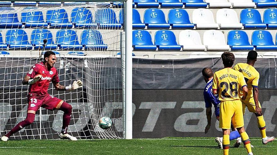 Ansu Fati anota el primer gol després d&#039;una passada de Messi