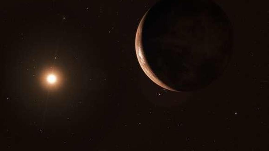Reproducción de la supertierra de la estrella de Barnard.