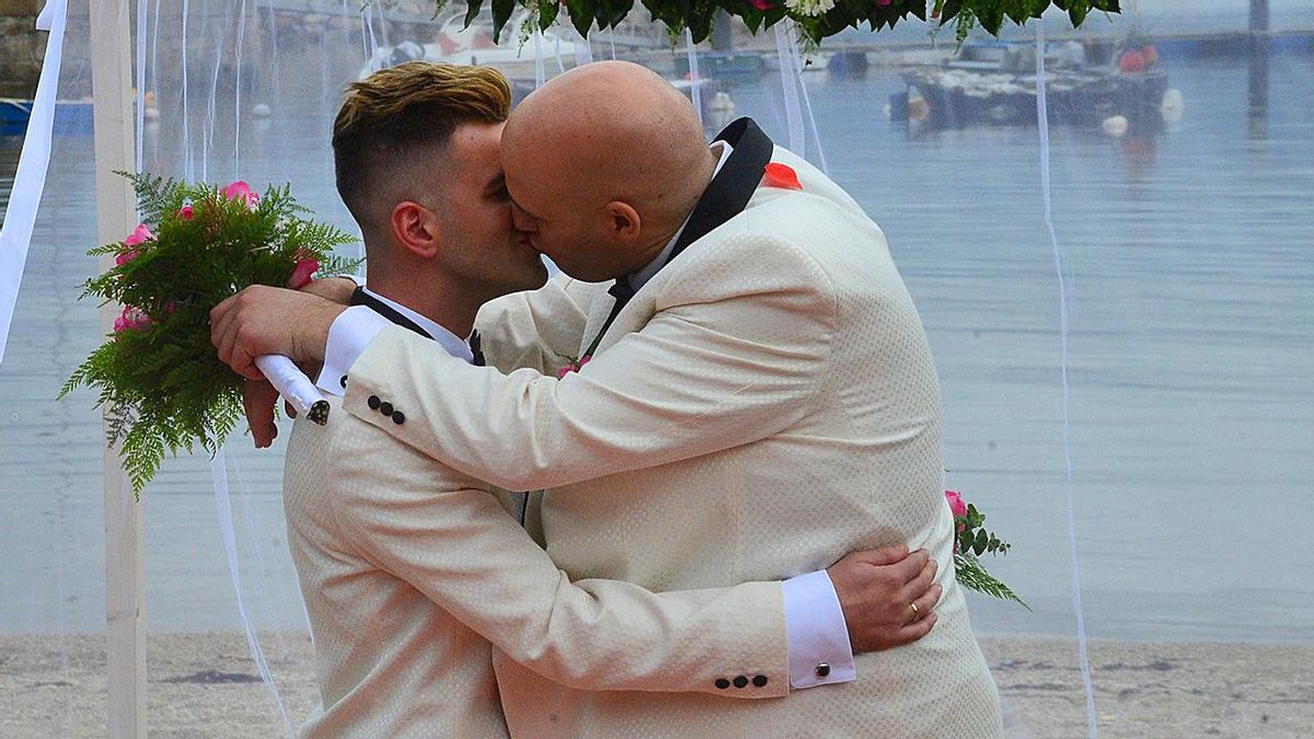 Boda gay en Beluso, en el año 2018.