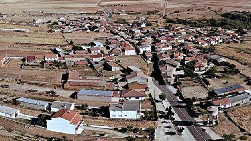 Vista aérea de Muga de Alba, uno de los cuatro pueblos del Ayuntamiento de Losacino.