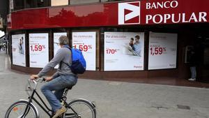 Fachada del Banco Popular en el paseo de Gràcia de Barcelona.