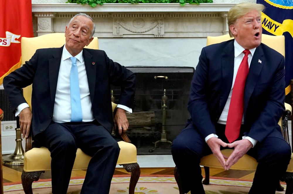 Donald Trump y el presidente de Portugal