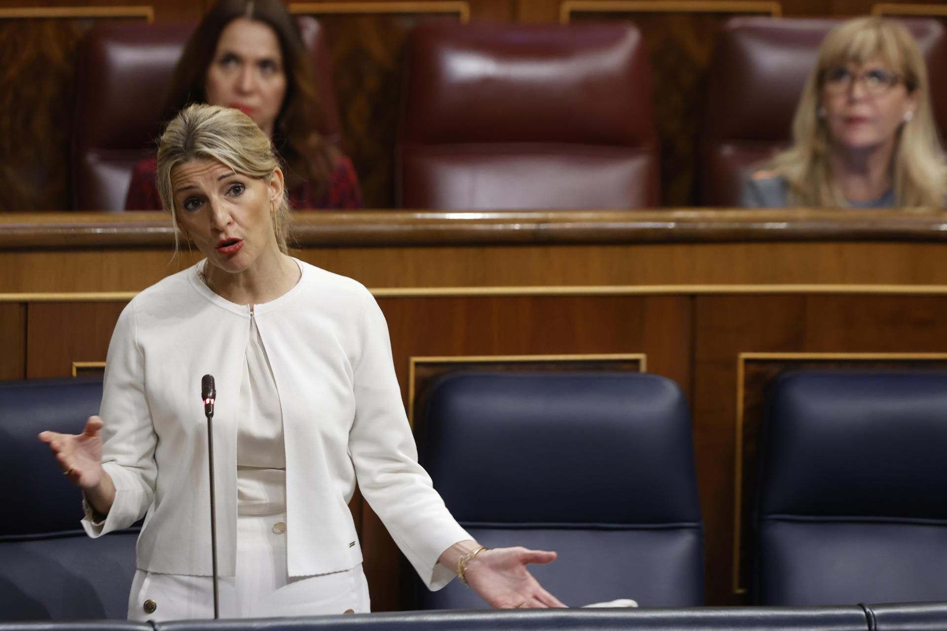 Yolanda Díaz, en el Pleno del Congreso.