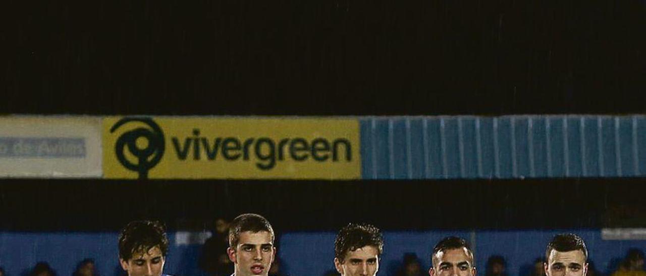 El once inicial del Stadium en el derbi ante el Avilés B.