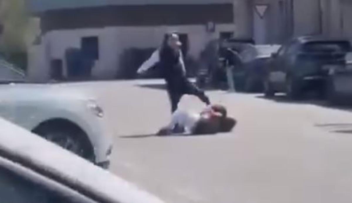 Una captura de pantalla del vídeo de l'agressió a Sant Vicenç de Castellet