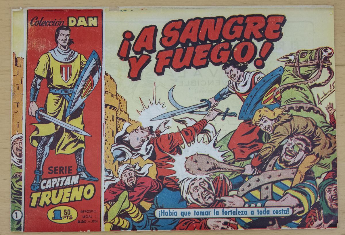 VALENCIA 7/6/2019 Cultura. Comic. Fondos Biblioteca Valenciana. Dependencias donde se encuentran los fondos gráficos adquiridos y donados a la Biblioteca Valenciana de la Generalitat. Un ejemplar original del número 1 del Capitan Trueno del año 1958FOTO MIGUEL LORENZO
