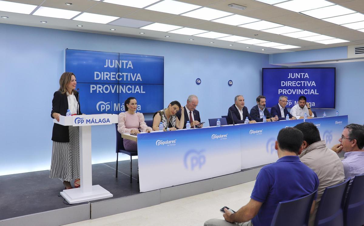 Un momento de la Junta Directiva Provincial celebrada este viernes en la sede del PP de Málaga.