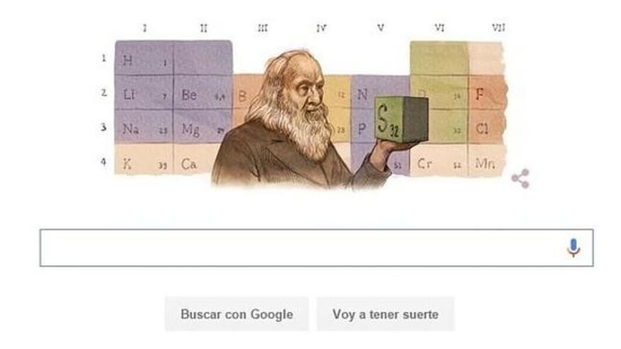 Google rinde homenaje a Dmitri Mendeléyev en su &#039;Doodle&#039; de hoy