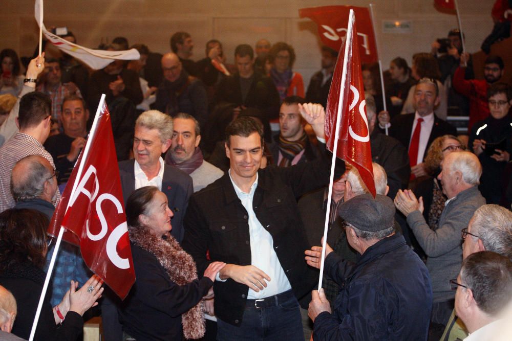 Acte de campanya del PSC a Girona amb Miquel Iceta i Pedro Sánchez