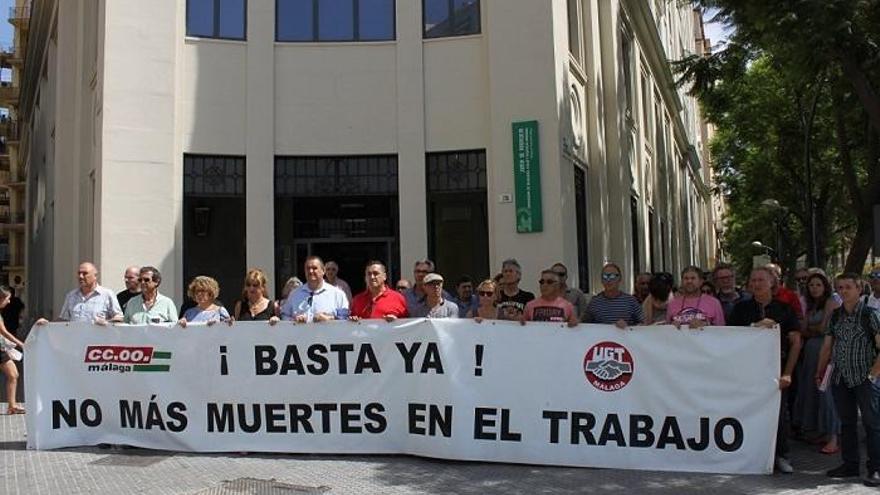 La concentración sindical de este martes.