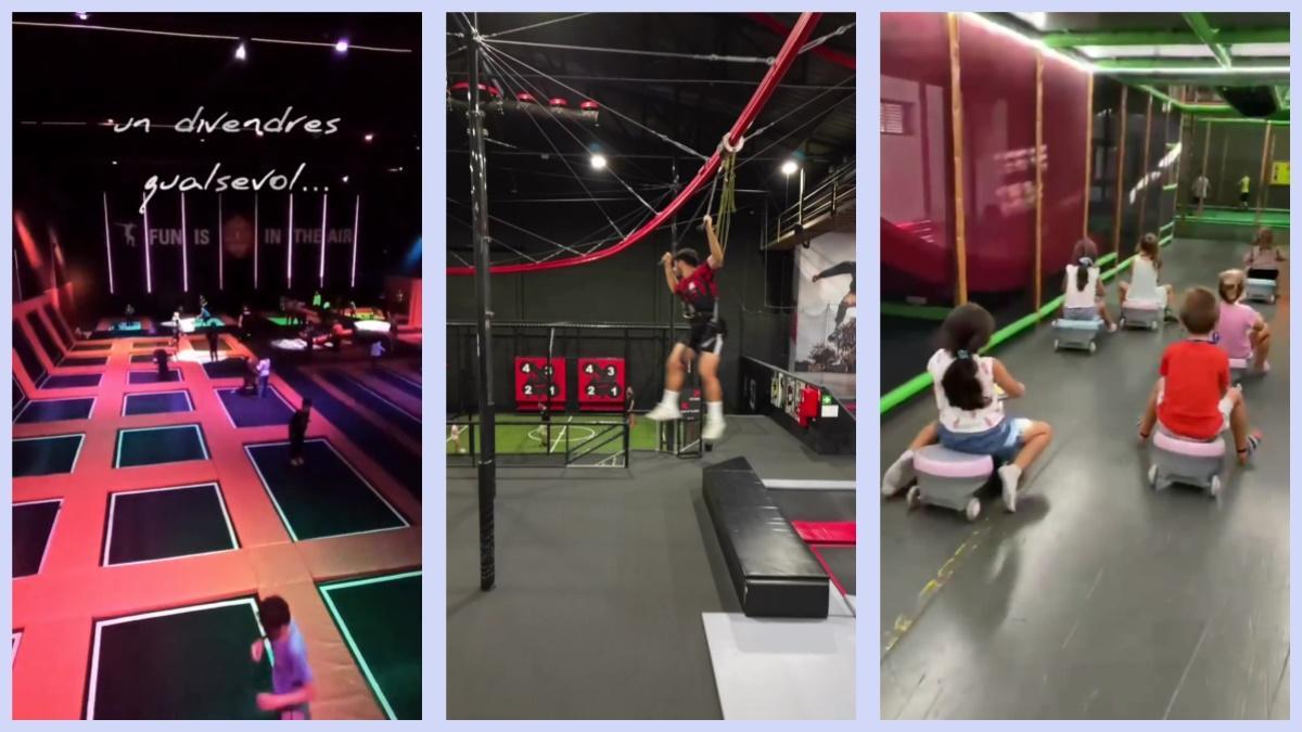 Capturas de 'reels' de The Indoor Jumping Club,  JumpYard y Sapakara Fun Parcs.