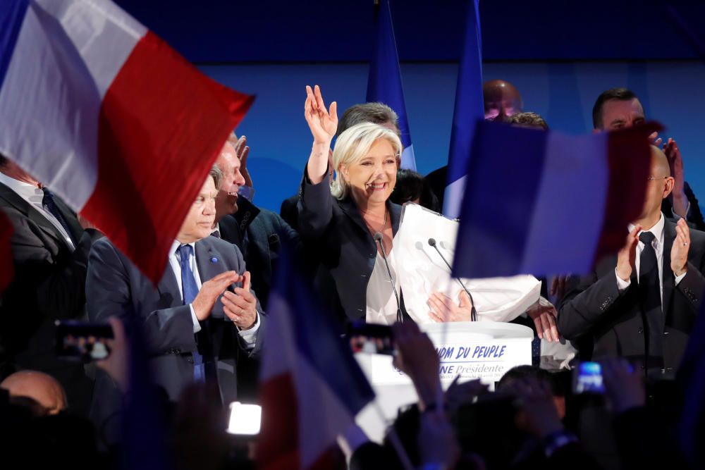 Marine Le Pen celebra el resultado electoral