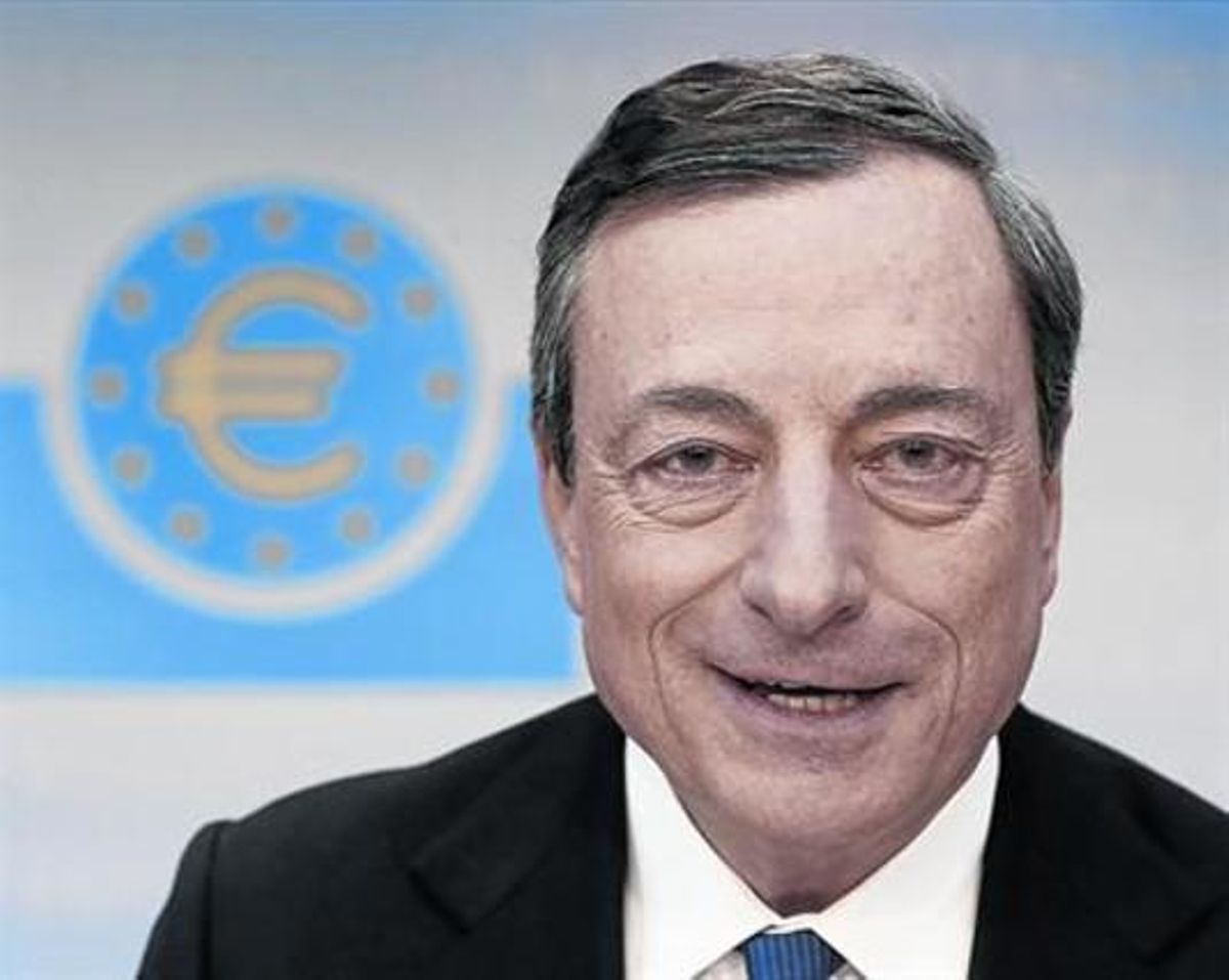 El president del BCE, Mario Draghi, ahir a Frankfurt. El president del BCE, Mario Draghi, ahir a Frankfurt.