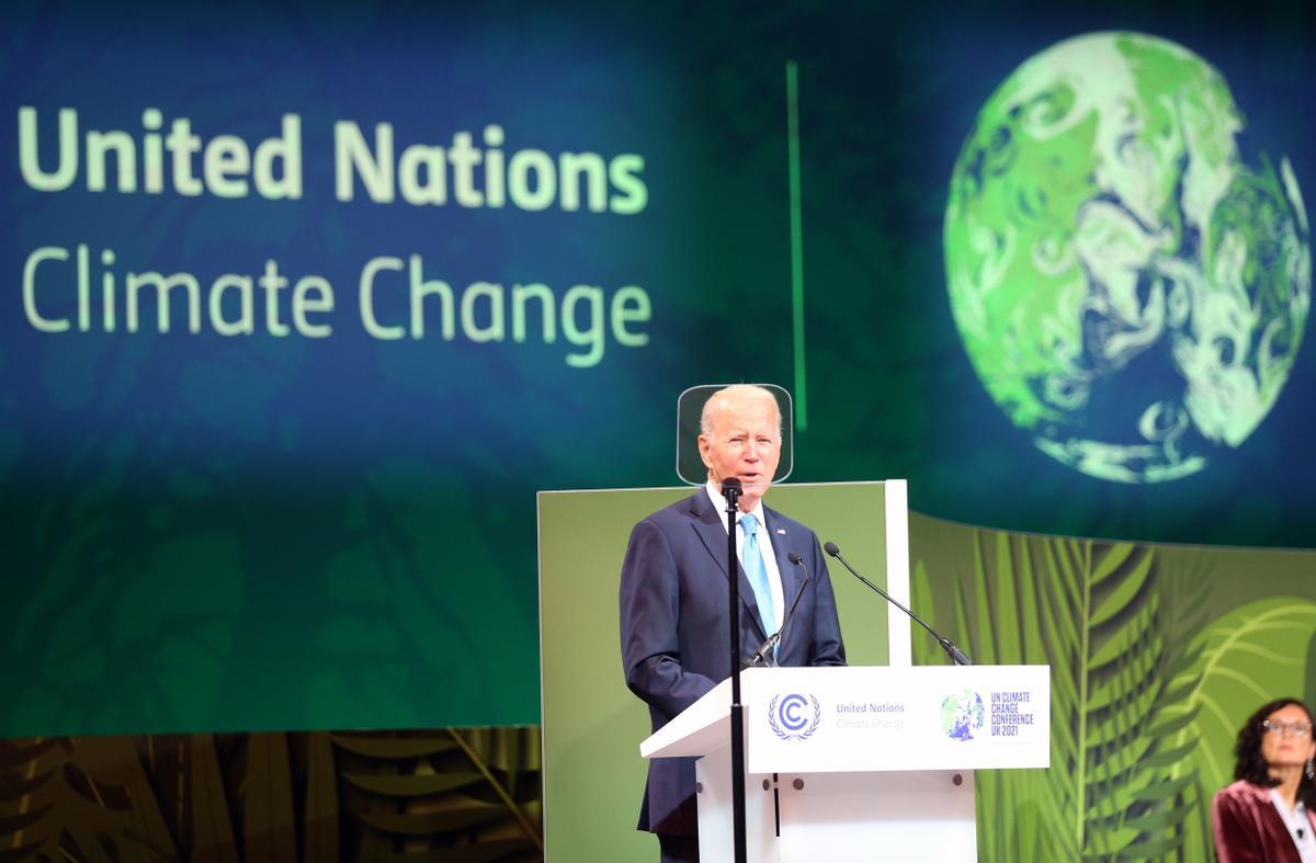 Joe Biden durante su intervención en una de las sesiones del COP26 del 2 de noviembre.