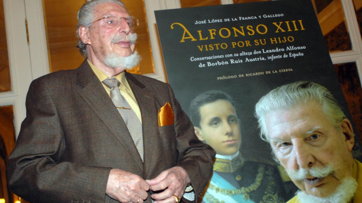 Leandro de Borbón, en la presentación del libro 'Alfonso XIII visto por su hijo', en febrero del 2007