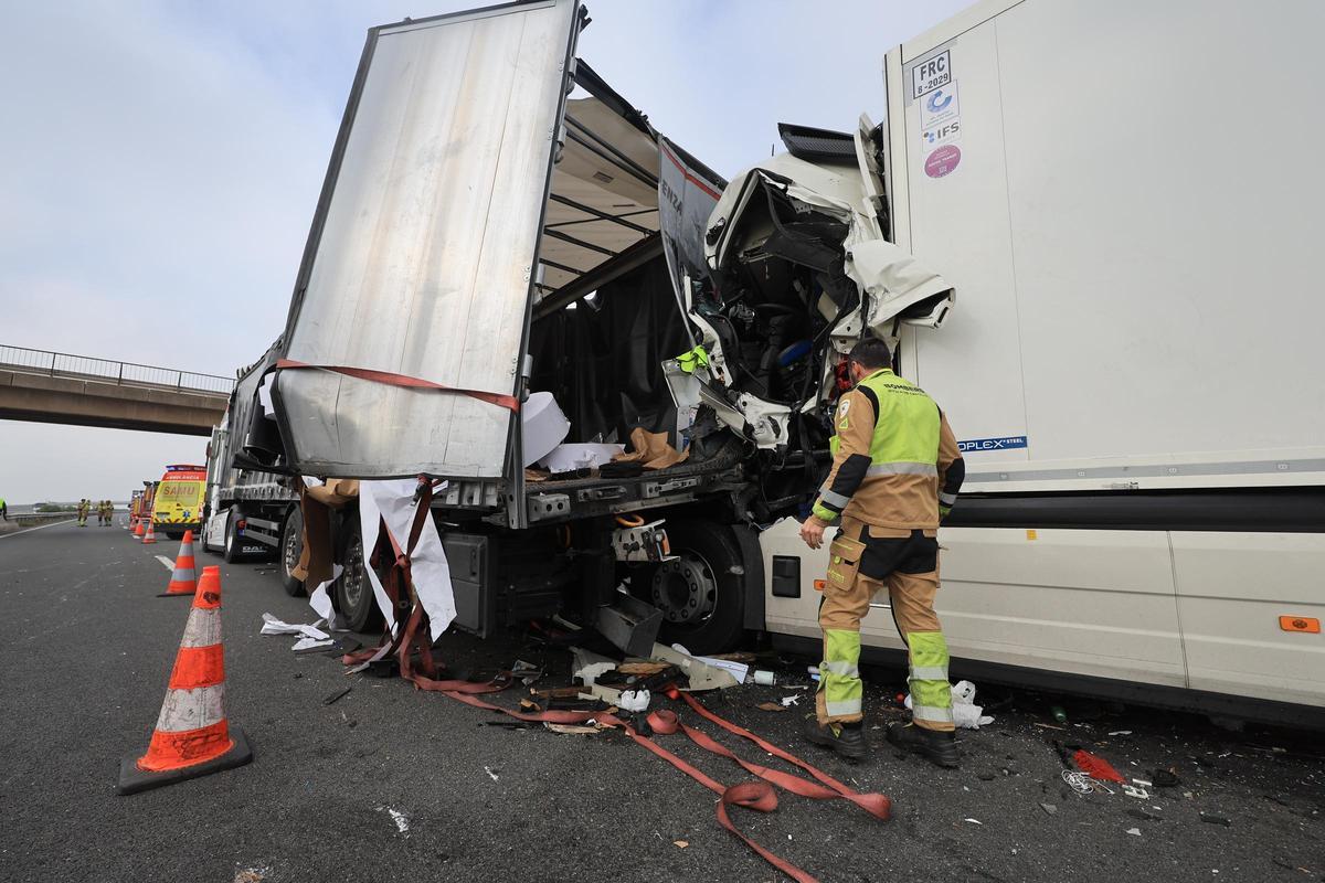 Accidente múltiple en la AP-7 en Castellón