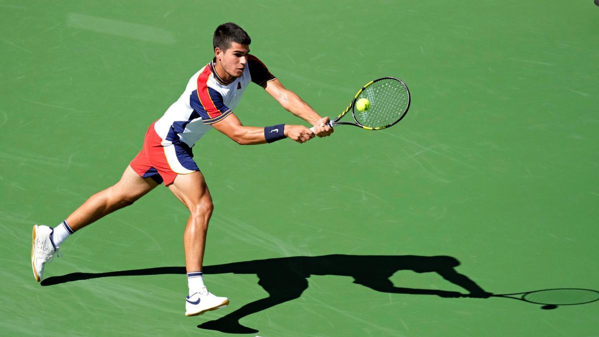 Carlos Alcaraz, en su partido ante Andy Murray