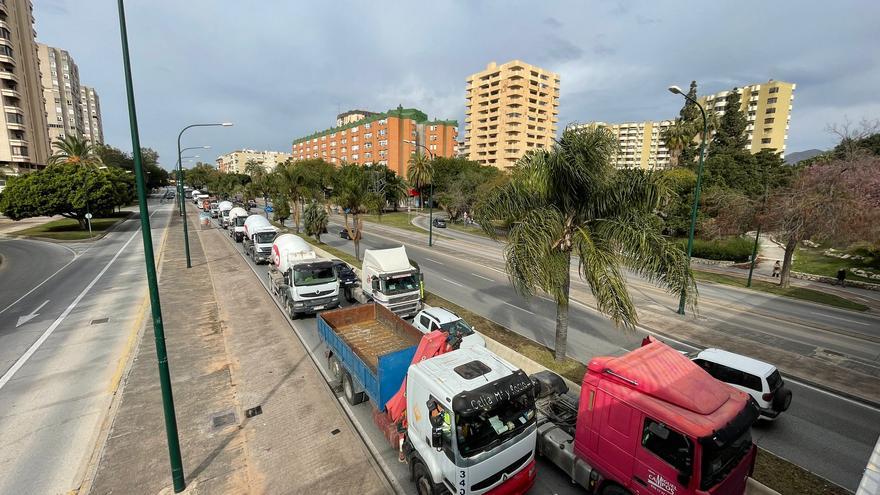 El paro del transporte tiene ya casi paradas el 70% de las obras de construcción en Málaga por falta de materiales