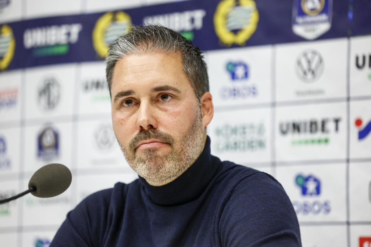 Marti Cifuentes, new head coach of QPR, gives a press conference in Sweden